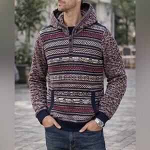 Projek Raw Hooded Knit Sweater – Nordic Pattern – Size S